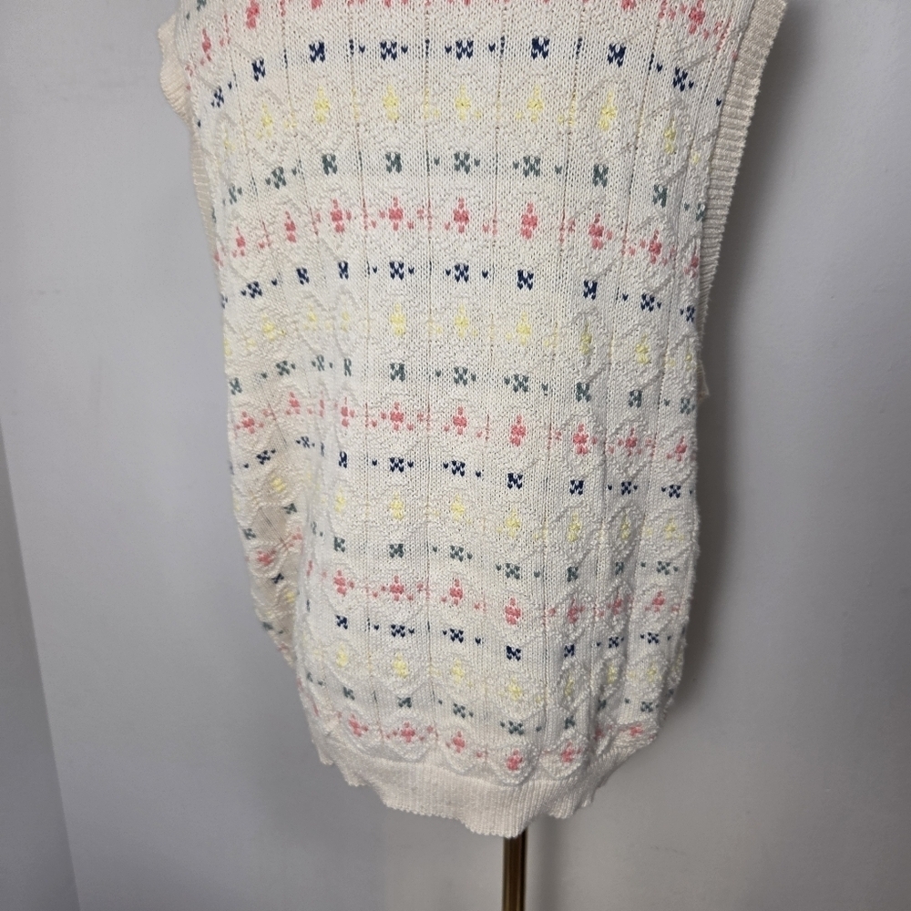 Vintage Northern Reflections Cotton Knit Button Front Vest - Picture 7 of 14
